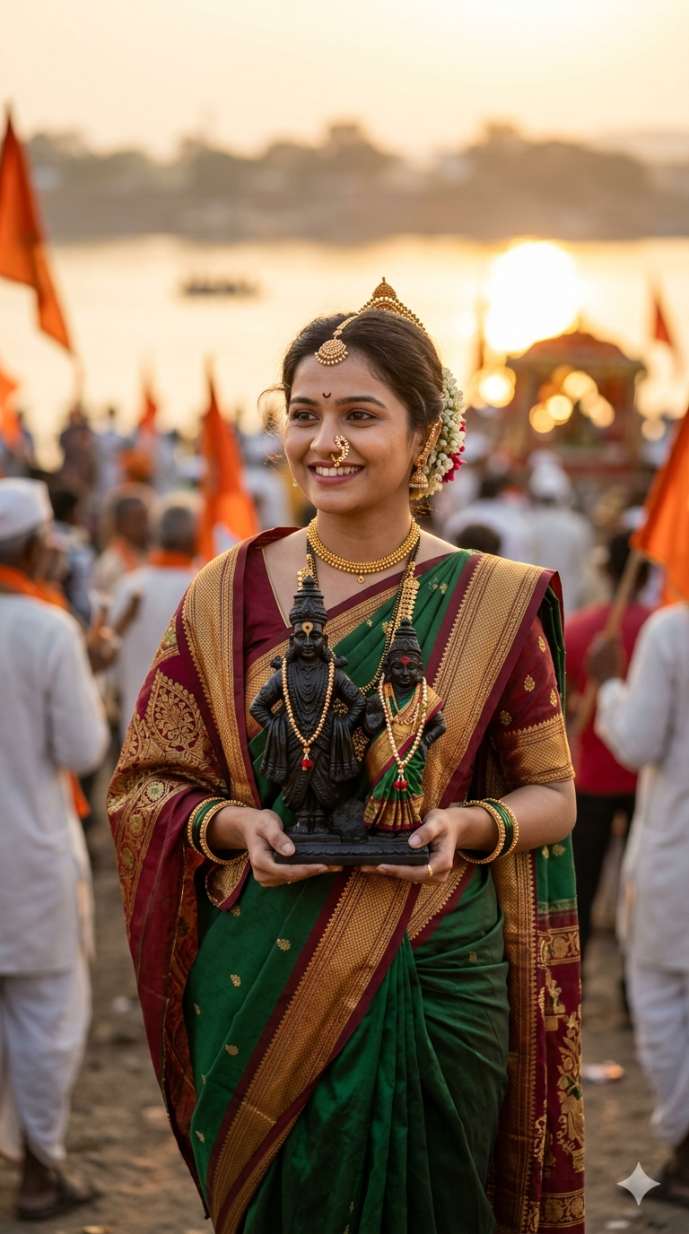 Lord Vitthal and Rukmini in her hands